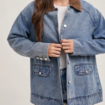 Denim Barn Coat w/ Corduroy Collar