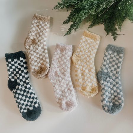 Checkered Fuzzy Socks
